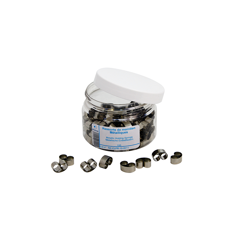 BOITE DE 100 RESSORTS DE MAINTIEN METALLIQUES Ø 9 MM