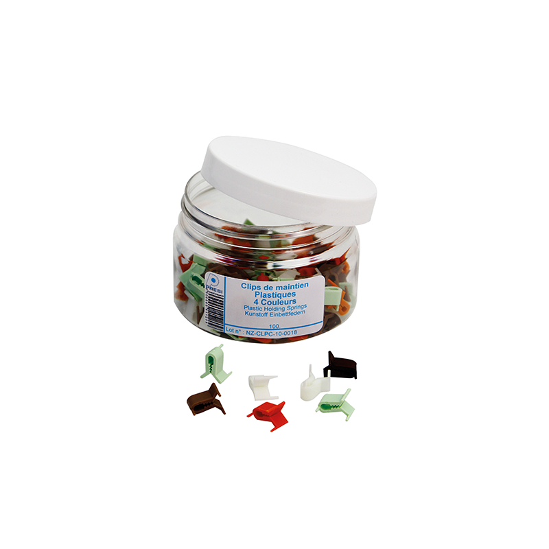BOITE DE 100 CLIPS DE MAINTIEN COLORES