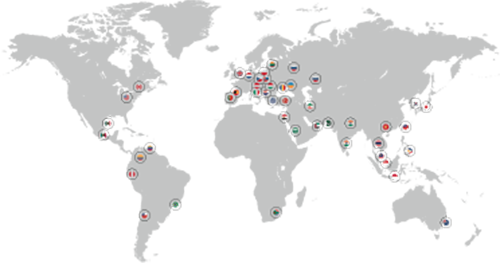 Carte mondiale du réseau PRESI